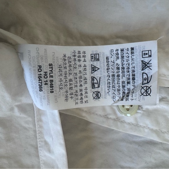 J. Crew Woman’s White Button Down Shirt with Red Accent Stripe - Picture 14 of 16